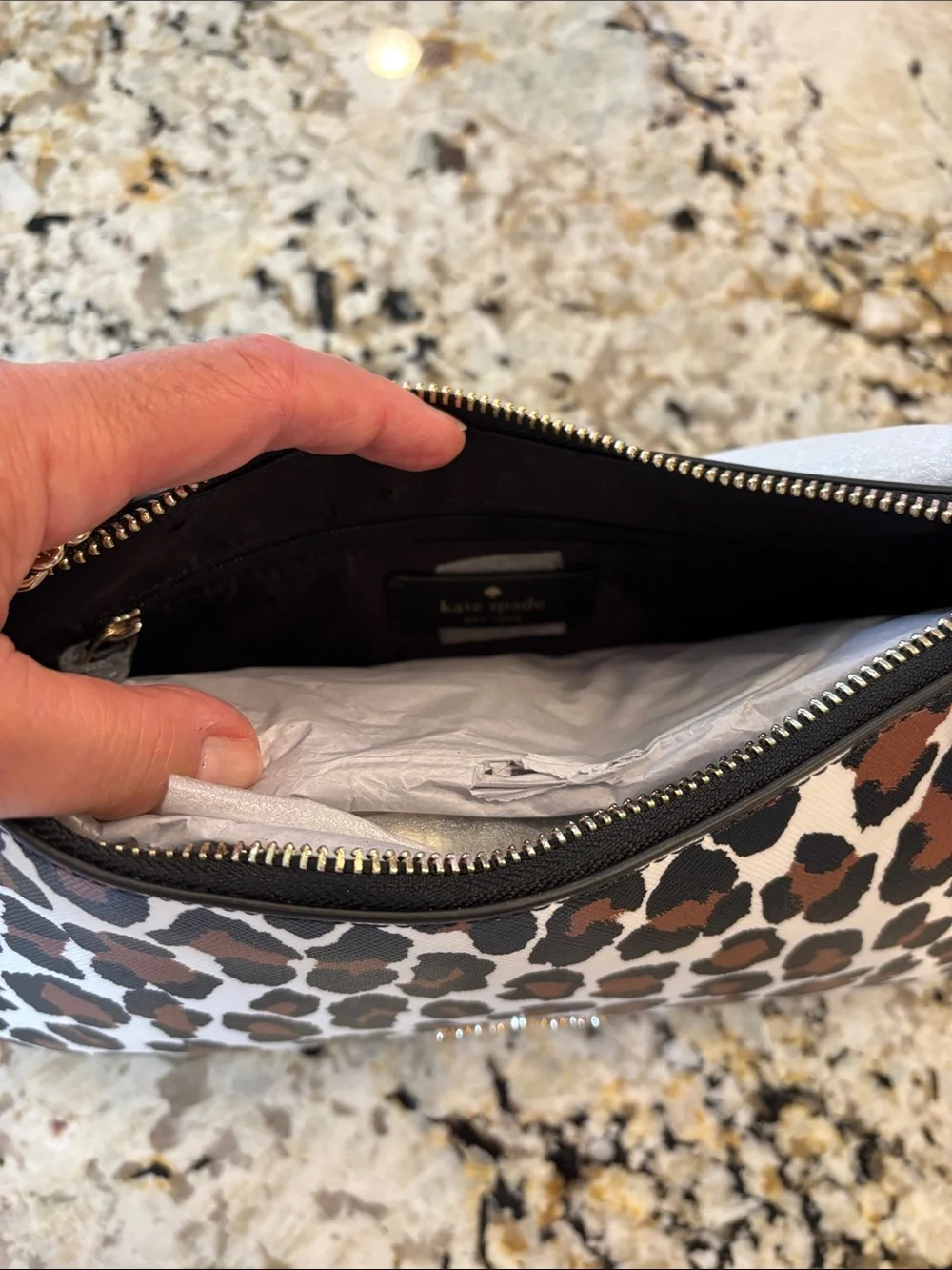 Kate Spade Leopard-Print Shoulder Bag - Brown/Black/White